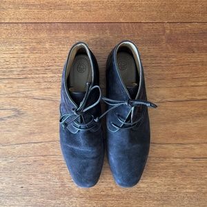 The Row Ada chocolate brown soft suede lace up ankle boots 38